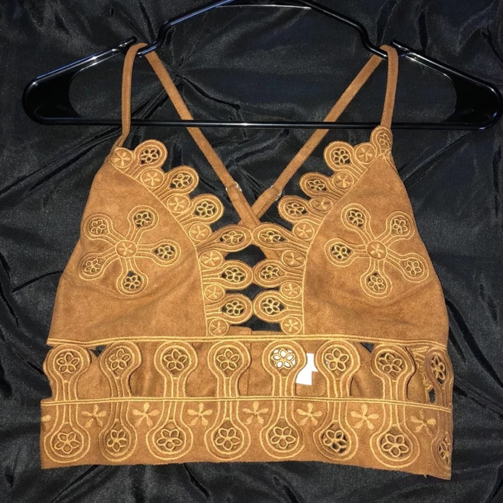 Never Worn Suede Crop Top - Picture 1 of 3